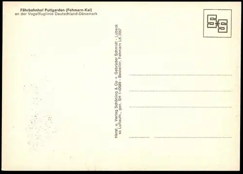 ÄLTERE POSTKARTE INSEL FEHMARN FÄHRBAHNHOF PUTTGARDEN FEHMARNKAI FÄHRE DEUTSCHLAND SCHIFF Vogelfluglinie ship bateau AK