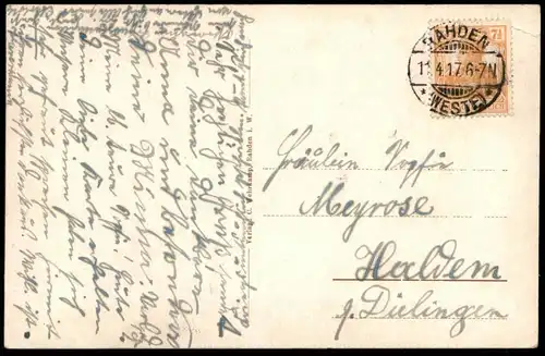 ALTE POSTKARTE RAHDEN IN WESTFALEN BAUERNHOF BAUERNHAUS KÜHE KUH vache cow cows farm house Ansichtskarte postcard cpa AK