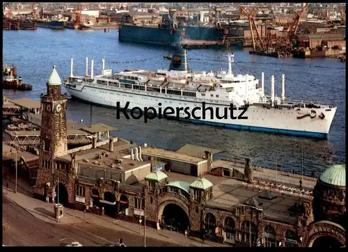 ÄLTERE POSTKARTE MS MARIPOSA HAMBURG ST. PAULI LANDUNGSBRÜCKEN PASSAGIERFÄHRE Schiff Motorschiff ship postcard AK cpa