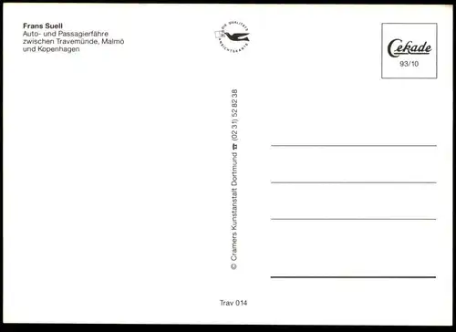 ÄLTERE POSTKARTE MS FRANS SUELL SILJA LINE EUROWAY TRAVEMÜNDE MALMÖ AUTOFÄHRE Schiff Motorschiff ship bateau postcard AK