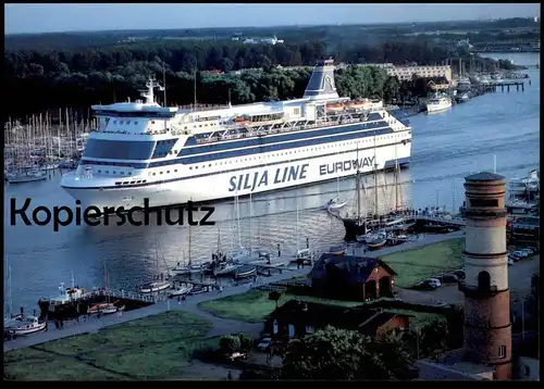 ÄLTERE POSTKARTE MS FESTIVAL SILJA LINE EUROWAY IN TRAVEMÜNDE AUTOFÄHRE MALMÖ Schiff Motorschiff ship bateau postcard AK