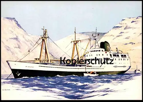 ÄLTERE POSTKARTE R.M.S. ST. HELENA SHIPPING PICTURE BY LAWRENCE DUNN FRACHTSCHIFF Schiff cargo ship postcard cpa AK