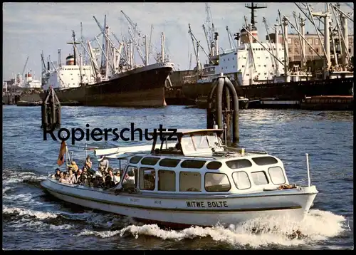 ÄLTERE POSTKARTE MS WITWE BOLTE HAFEN HAMBURG Fähre Schiff Motorschiff ship bateau postcard harbour cpa Ansichtskarte AK
