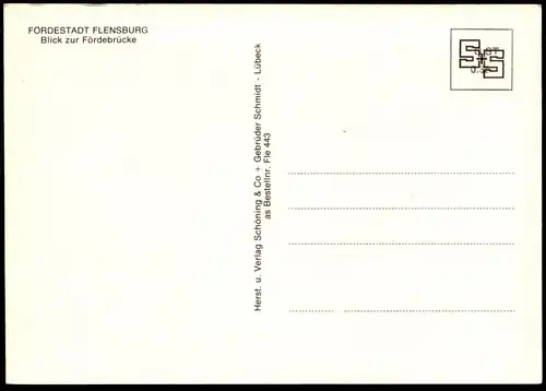 ÄLTERE POSTKARTE MS SEEMÖWE II FLENSBURG BLICK ZUR FÖRDEBRÜCKE FÄHRE SCHIFF Hafen ship port bateau cpa postcard AK