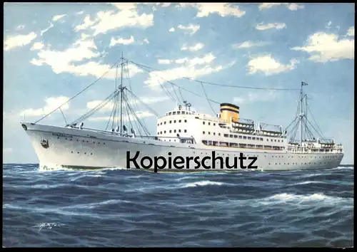 ÄLTERE POSTKARTE M/S MASSALIA FÄHRSCHIFF FÄHRE HELLENIC MEDITERRANEAN LINES LINE ferry Schiff ship bateau postcard cpa
