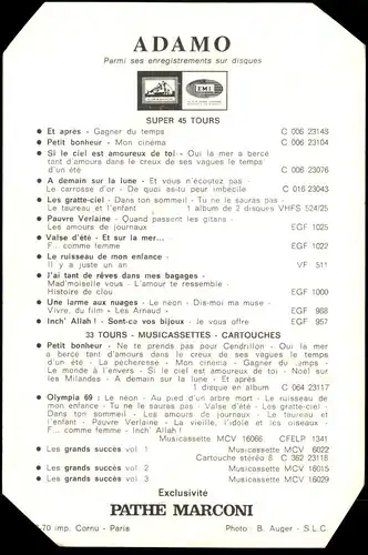 ÄLTERE POSTKARTE SALVATORE ADAMO AUTOGRAMM autograph musician Musiker Ansichtskarte postcard cpa