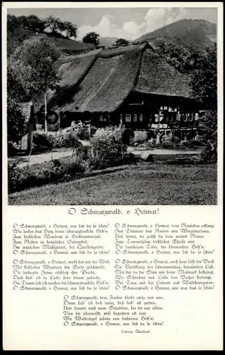 ÄLTERE POSTKARTE O SCHWARZWALD O HEIMAT Schwarzwaldhaus Black Forest Foret-Noire Song Chanson Bauernhaus cpa postcard AK