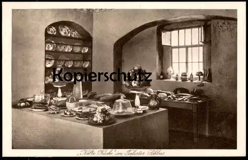 ALTE POSTKARTE WEIMAR KALTE KÜCHE IM TIEFURTER SCHLOSS Tiefurt castle chateau kitchen cuisine postcard Ansichtskarte cpa