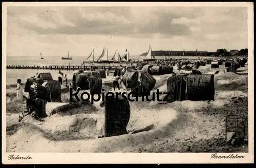 ALTE POSTKARTE OSTSEEBAD GRÖMITZ STRANDLEBEN Sandburgen Strand beach plage Ansichtskarte AK cpa postcard