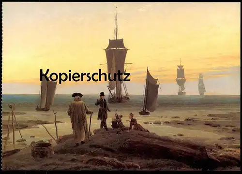 ÄLTERE KÜNSTLER POSTKARTE DIE LEBENSALTER CASPAR DAVID FRIEDRICH MUSEUM LEIPZIG Schiff ship postcard cpa Ansichtskarte