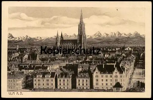 ALTE POSTKARTE ULM AN DER DONAU PANORAMA TOTALANSICHT GESAMTANSICHT TOTAL Ansichtskarte AK cpa postcard