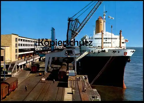 ÄLTERE POSTKARTE BREMERHAVEN COLUMBUS-BAHNHOF Columbusbahnhof Hafen harbour port train Zug Dampfer Schiff postcard cpa
