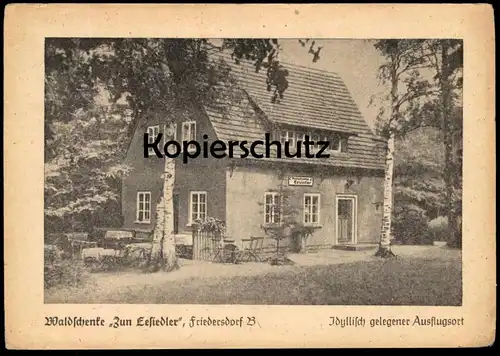 ALTE POSTKARTE WALDSCHENKE ZUM EESIEDLER FRIEDERSDORF SPREE Neusalza Spremberg Sachsen AK Ansichtskarte cpa postcard