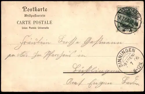 ALTE POSTKARTE BAD SÄCKINGEN AM RHEIN BERGSEE Boot Liebespaar couple Ruderboot cpa postcard Ansichtskarte AK