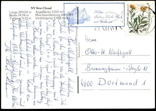 ÄLTERE POSTKARTE SEGELSCHIFF SY SEA CLOUD VIERMASTER SCHIFF four-mastered ship bateau sailing postcard Ansichtskarte cpa