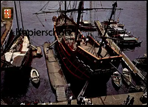 ÄLTERE POSTKARTE SEGELSCHIFF CARABELA SANTA MARIA BARCELONA CARAVELLE CARAVEL KARAVELLE sailing ship postcard cpa AK