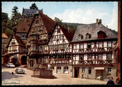 POSTKARTE MILTENBERG SCHNATTERLOCH MARKTPLATZ VW KÄFER CABRIO BEETLE KEFER Kabrio Coccinelle Cox Volkswagen Auto car cpa