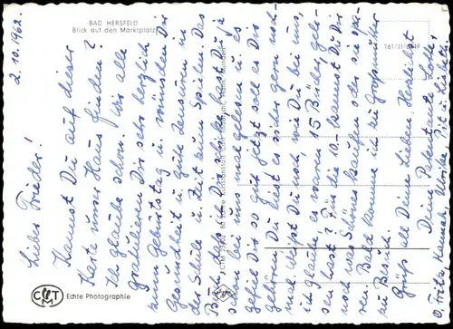 ÄLTERE POSTKARTE BAD HERSFELD BLICK AUF DEN MARKTPLATZ Ansichtskarte AK postcard cpa