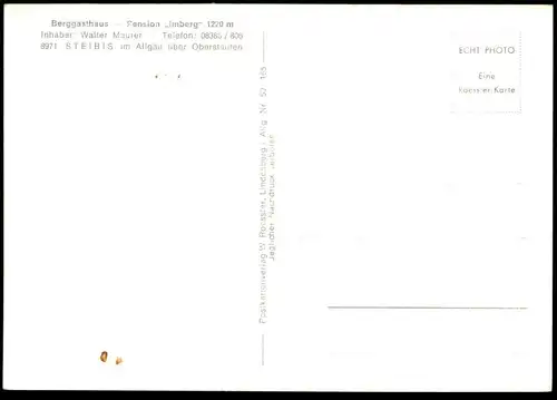 ALTE POSTKARTE BERGGASTHOF PENSION IMBERG 1200 M BEI STEIBIS IM ALLGÄU GASTRAUM SCHÄNKE IMBERGBAHN IMBERGSATTEL AK cpa
