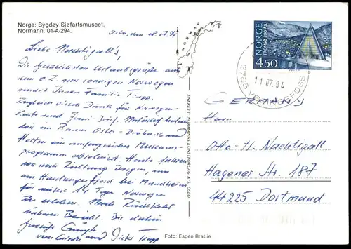 ÄLTERE POSTKARTE BYGDOY SJOFARTSMUSEUM NORGE SCHIFFAHRTSMUSEUM NORWEGEN Normann Schiff ship postcard cpa Ansichtskarte