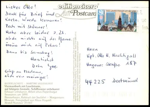 ÄLTERE POSTKARTE SEGELSCHIFF BUDDELSCHIFF SEEMANN PAPENBURG 1890 Schiff four-mastered sailing ship bateau postcard cpa