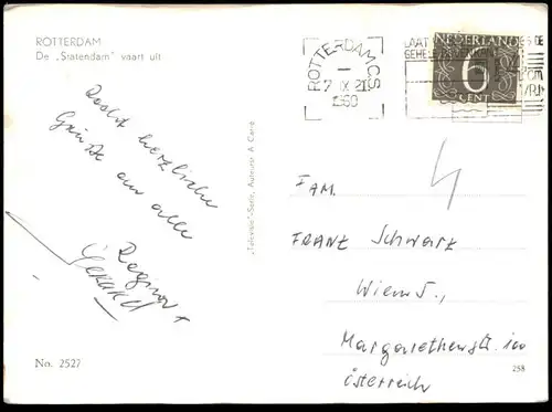 ÄLTERE POSTKARTE ROTTERDAM DE MS STATENDAM VAART UIT KREUZFAHRTSCHIFF ship bateau Ansichtskarte AK cpa postcard