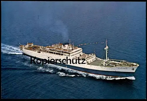ÄLTERE POSTKARTE MS ATLANTE KREUZFAHRTSCHIFF CLUB DER KREUZFAHRER POSTED AT SEA MED SUN LINES ship bateau Ansichtskarte