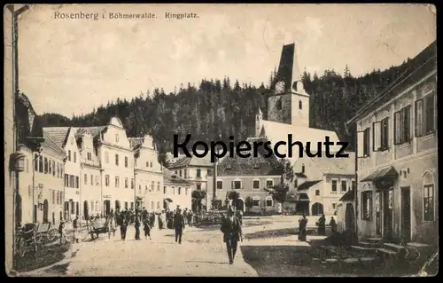 ALTE POSTKARTE ROSENBERG IM BÖHMERWALDE RINGPLATZ ROZMBERK Böhmen ceska republika Ansichtskarte postcard AK cpa