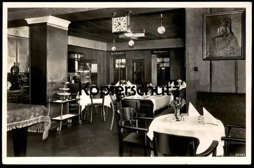 ALTE POSTKARTE HIRSCHBERG SCHLESIEN GASTZIMMER HOTEL STRAUSS AM BAHNHOF Uhr clock Jelenia Gora Schlesien polska poland