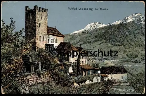 ALTE POSTKARTE SCHLOSS LEBENBERG BEI MERAN Merano Tscherms Monteleone Löwenberg castle chateau Ansichtskarte AK postcard