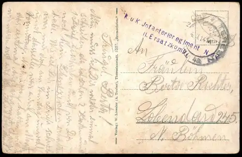 ALTE POSTKARTE THERESIENSTADT GROSSE INFANTERIE KASERNE 1914 Terezin Terezina Sudeten casern postcard cpa Ansichtskarte