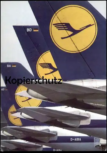 ÄLTERE POSTKARTE LUFTHANSA LOGO FLOTTE D-AIBA D-AIAD BOEING JET airplane avion Flugzeug planes AK Ansichtskarte postcard