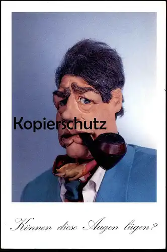 POSTKARTE HURRA DEUTSCHLAND TV SATIRE SHOW KÖNNEN DIESE AUGEN LÜGEN BJÖRN ENGHOLM PFEIFE pipe tuyau Politiker Politik