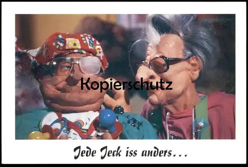 POSTKARTE HURRA DEUTSCHLAND TV SATIRE SHOW JEDE JECK ISS ANDERS HELMUT KOHL HANS JOCHEN VOGEL KARNEVAL Politiker Politik
