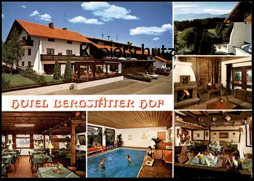 ÄLTERE POSTKARTE HOTEL BERGSTÄTTER HOF MISSEN IMMENSTADT KNOTTENRIED Schwimmbad indoor swimming pool piscine AK postcard