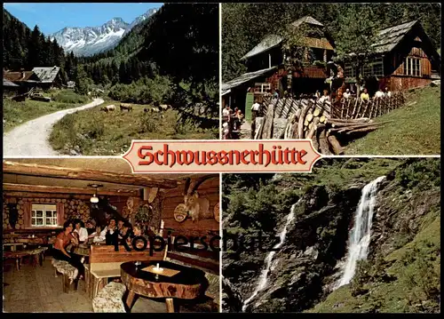 ÄLTERE POSTKARTE SCHWUSSNERHÜTTE MALLNITZ SEEBACHTAL THROM-WASSERFÄLLE KÜHE KUH Schwussner-Hütte cow vache Austria