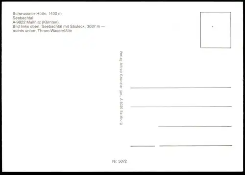 ÄLTERE POSTKARTE SCHWUSSNERHÜTTE MALLNITZ SEEBACHTAL THROM-WASSERFÄLLE KÜHE KUH Schwussner-Hütte cow vache Austria