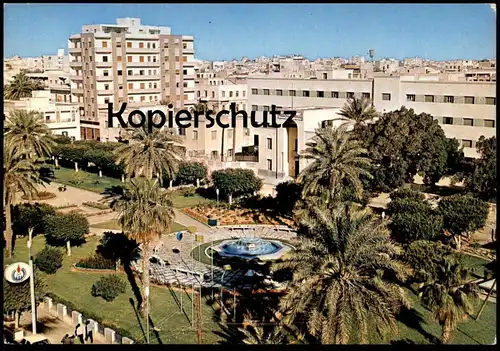 ÄLTERE POSTKARTE TRIPOLI VIEW OF OMAR EL MUKTAR PARK LIBYA LIBIA LIBYEN Tripolis Libiya postcard cpa Ansichtskarte AK