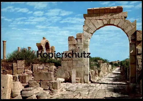 ÄLTERE POSTKARTE LIBYA LEPTIS MAGNA ANTIQUITIES LIBIA RUINS ROMAN MARKET LIBYEN Libiya cpa postcard Ansichtskarte AK