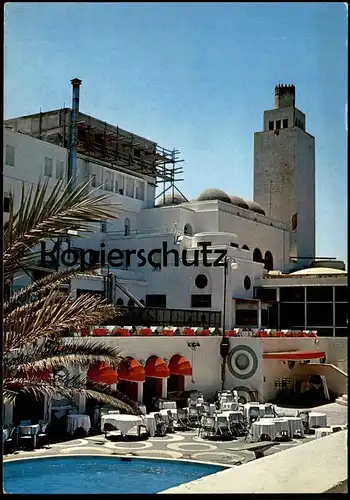 ÄLTERE POSTKARTE TRIPOLI HOTEL UADDAN SWIMMING POOL LIBYA LIBIA LIBYEN Tripolis Libiya piscine postcard Ansichtskarte AK