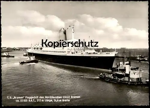 ÄLTERE POSTKARTE FLAGGSCHIFF T.S. BREMEN NORDDEUTSCHER LLOYD Passagierschiff steam ship Ansichtskarte postcard