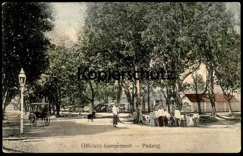 ALTE POSTKARTE SUMATRA PADANG OFFICIERS KAMPEMENT 1914 INDONESIA Indonesien Ansichtskarte postcard cpa AK