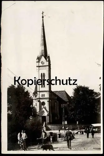 ALTE POSTKARTE VRUTKY KATHOLICKY KOSTAL 1946 KATHOLISCHE KIRCHE Slowakei Slovakia Slovensko cpa postcard Ansichtskarte