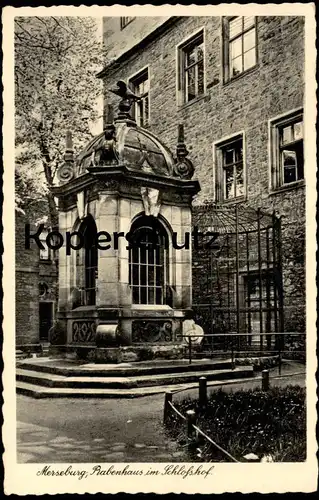 ALTE POSTKARTE MERSEBURG RABENHAUS IM SCHLOSSHOF 1939 Schloss castle chateau Sachsen-Anhalt Ansichtskarte cpa postcard