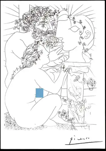 ÄLTERE KÜNSTLER KARTE PABLO PICASSO SUITE VOLLARD 1930 - 1937 AUSSTELLUNG 1997 FRANKFURT cpa postcard Ansichtskarte AK