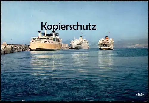 ÄLTERE POSTKARTE TANGER FERRY BOATS FÄHRE IN MEERENGE Schiff Motorschiff ship bateau Marokko Ansichtskarte postcard cpa