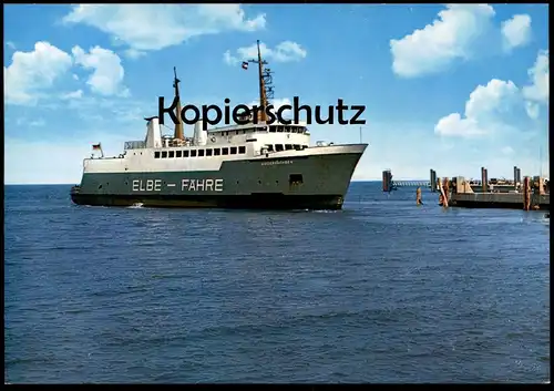 ÄLTERE POSTKARTE ELBE-FÄHRE MS NIEDERSACHSEN LINIE CUXHAVEN BRUNSBÜTTEL Schiff ferry ship AK Ansichtskarte cpa postcard