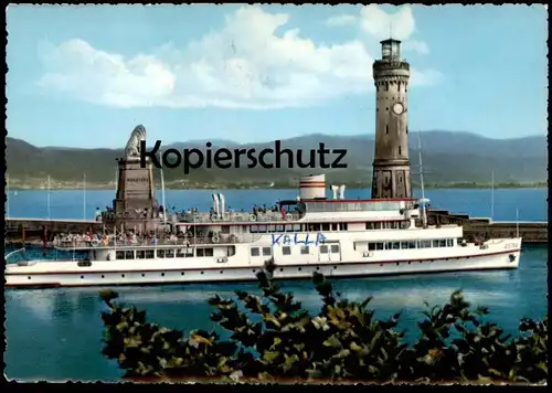 ÄLTERE POSTKARTE LINDAU HAFENEINFAHRT MS AUSTRIA SCHIFF AUSFLUGSSCHIFF Passagierschiff Ansichtskarte AK cpa postcard