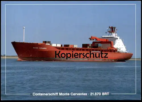 ÄLTERE POSTKARTE MS MONTE CERVANTES CONTAINERSCHIFF 21870 BRT FRACHTSCHIFF Schiff cargo ship postcard cpa AK