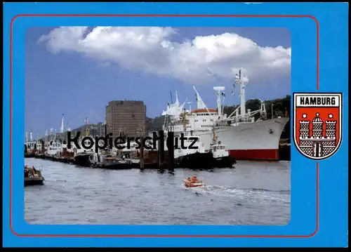 ÄLTERE POSTKARTE HAMBURG HAFEN SCHLEPPER HAFENSCHLEPPER & CAP SAN DIEGO Dampfer Schiff ship Ansichtskarte postcard cpa